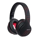 PowerLocus P6 Bluetooth Kopfhörer Over Ear, Over Ear Kopfhörer Kabellos mit Super Bass, 20Std. Spielzeit,Mikrofon,Voice Assistant, Passiv Noise Cancelling für iPhone,Samsung,iPad,PC,Laptop,TV (Rot)