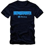 T-Shirt Heimathafen Hamburg Fan St. Pauli Reeperbahn Hafen City Shirt, Größe:XXXL, Farbe:dunkelb