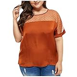 Sweatshirt Women TopO-Neck (Orange, XXXXL)