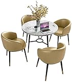 Tisch und Stuhl Set Tisch Set Einfach Casual Pflanzstuhl Kombination Café Balkon Film Indoor und Outdoor 80cm Marmor Desktop Lounge Empfang