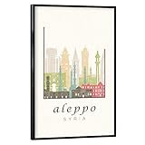 artboxONE Poster mit schwarzem Rahmen 45x30 cm Städte Aleppo Skyline Pastel - Bild Aleppo Architektur Building