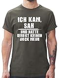 Sprüche Statement mit Spruch - Ich kam SAH und Hatte direkt keinen Bock mehr - Grunge Optik weiß - M - Dunkelgrau - Herren sprüche Shirt ich kam SAH - L190 - Tshirt Herren und Männer T-S