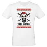 Shirt-Panda Herren Weihnachten T-Shirt · Team Unartig · Christmas Tshirt · Santa Weihnachtsshirt · Weihnachtsmann Shirt für Xmas · 100% Baumwolle · Ho ho ho · Weiß (Druck Schwarz) M
