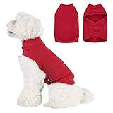 Dociote Hund Pullover - weiche und warm T-Shirt Winter Hundebekleidung Katzenpullover aus Fleece für kleine mittelgroße Hunde Katzen Rot XL
