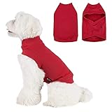 Dociote Hund Pullover - weiche und warm T-Shirt Winter Hundebekleidung Katzenpullover aus Fleece für kleine mittelgroße Hunde Katzen Rot XL