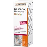 Ratiopharm NasenDuo für Kinder zwischen 2-6Jahren zur Abschwellung der Nasenschleimhaut bei Schnupfen und zur unterstützenden Behandlung von Haut- und Schleimhautschäden , Spar-Set 5x10