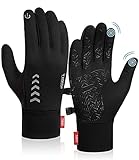 Tmani Fahrradhandschuhe Herren Damen Winter Handschuhe Touchscreen, Warme Handschuhe, rutschfeste Fahrenhandschuhe, elastische Laufhandschuhe, Sporthandschuhe Winter Frühling Herb