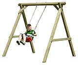 Schaukel aus Holz für Kinder Einzelschaukel Premium Typ 1.1 aus Kreuz-Holz, TÜV