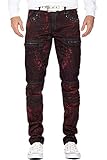 Cipo & Baxx Herren Jeans CD581-bans Bordeaux W32/L32