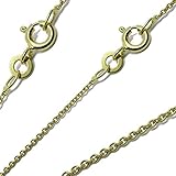 Goldkette Ankerkette rund Massiv 333 375 585 750 B: 0.80mm L: 36-50cm Echtgold Gelbgold Halskette Collier Gold für Damen Herren und Kinder (8 Karat (333) Gelbgold, 50)