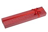 EYS JEWELRY Schleife Schmuck-Etui für Armband 225 x 40 x 25 mm Kartonage rot Armband-Box Schachtel Schatulle Geschenk-Verpackung H
