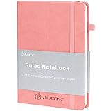 JUBTIC Notizbuch, liniert, Hardcover, Lederähnlich liniert, für Schule, A5, 144 Seiten, 100 g/m² dickes Papier Täglicher Organizer Notizblock Ideal für Business, Arbeit, Büro, U