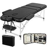 Yaheetech mobile Massageliege klappbare Therapieliege tragbares Massagebett leichter Massagetisch 3 Zonen Ergonomischer Kopfstütze Tragetasche Einfache Installation 213 x 70