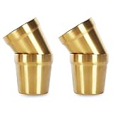 Doppelwandige Tassen(4er Set, Golden) Stapelbar, Kaffeetasse/Teetasse/Chillen Biergläser, Edelstahl Becher Ideal für Reisen, Outdoor, Camping, und Täglicher Gebrauch, 6Unze(175 ml)