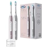 Oral-B Pulsonic Slim Luxe 4900 Elektrische Schallzahnbürste/Electric Toothbrush, Doppelpack 2 Aufsteckbürsten, 3 Putzmodi für Zahnpflege, Muttertagsgeschenk / Vatertagsgeschenk, platinum/roseg