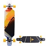 hjj Tanzen-Longboards Skateboard Mini-Geschwindigkeit komplett Dropdown durch Deck - Farblogo und Naturholz für das Carving Downhill Cruising Freestyle Rideing 99 * 23cm jiany