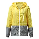 Leicht Regenjacke für Damen Wasserdicht-Atmungsaktiv Softshelljacke Mit Kapuze Dünn Outdoorjacke Softshelljacke Winddicht Windbreaker Fahrrad W