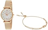 Fossil Damen Analog Quarz Uhr mit Edelstahl Armband ES4443SET