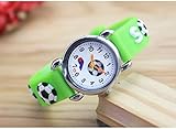 Quarzuhr Für Kinder Neue 3D Cartoon Schöne Fußball Kinderuhr Mädchen Jungen Kinder Studenten Quarz Armbanduhren Uhr Weiblich Grü