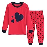 MRULIC Kleinkind Baby Pullover Langarm Rundhals Cartoon Drucken T-Shirt Hosen Bekleidungssets Outfits Pyjamas NachtwäSche Langarmshirts Jungen MäDchen Geburtstag Geschenk(rot,110)