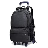 YUTCRE Laptop Trolley Rucksack Business Daypack Wasserdicht Handgepäck Tasche Trolley Laptoptasche Laptopfach Removable Rollkoffer mit Rollen für Herren Damen (Color : Grey, Size : 51 * 36 * 19cm)