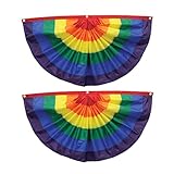 SouiWuzi Gartenverzierung gefaltete Fan Flagge dekorative Gartenfahne Halbkreis Bunting Flaggen für Yard 45x90cm 2 stück