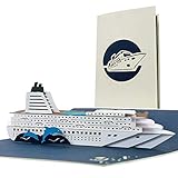 Schöner Reisegutschein, Geburtstagskarte für Kreuzfahrt, Kreuzfahrtschiff, Grußkarte, Geschenkkarte Schiffsreise oder Reise ans Meer, edel, klassisch, T16