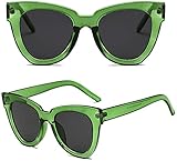 RosieLily Frauen Mode Retro Cat Eye Sonnenbrille Designer Quadratische Rahmen Brillenschirme Neu, Sonnenbrille Für Frauen(Color:Gngy)