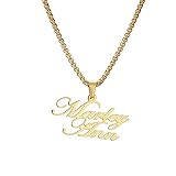 NineJewelry Personalisierte benutzerdefinierte 2 Namen Halskette - Edelstahl 18 Karat vergoldet benutzerdefinierte doppelte Typenschilder Charm Anhänger mit Weizenkette Schmuck Geschenk für BFF