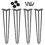 Hotmigao 4X Hairpin Legs Tischbein Möbelbein Haarnadelbeine Tischzubehör 35cm 3-Stange, DIY Tischgestell für Esstisch Couchtisch Schreib