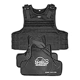 SHIELD Plate Carrier, Plattenträger Weste, Einsatzweste Zusätzlich sind Einlagen von SK1 - SK4 optional dazu wählbar ! (schwarz, NIJ IIIA+)