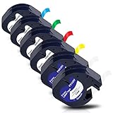 Pristar Kompatibel Schriftband als Ersatz für Dymo LetraTag 12267 91201 91202 91203 91204 91205 Kunststoff Etikettenband für Dymo LetraTag LT-100H LT-100T LT100-H LT-110T QX-50 XM XR 2000