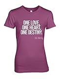 One Love One Heart One Destiny Bob Marley Zitat Damen T-Shirt Pink XX-Larg