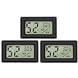 Thlevel 3X Mini LCD Digital Thermometer Temperatur Luftfeuchtigkeit Tester Hygrometer für Kühlschrank Aquarium -50°C~+70°C (3 PCS A)