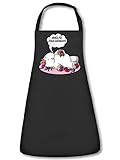 Welfe Fokoladenkekfe 5938 Einhorn Unicorn Unisex Schürze Kochschürze Backschürze Küchenschürze Latzschürze Grillschürze Spruch lustig witzige Geschenke Mama Damen Frauen Schwarz Dek