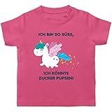 Up to Date Baby - Einhorn - Ich Bin so süß, ich könnte Zucker pupsen! - 12/18 Monate - Pink - t-Shirts für Baby-mädchen - BZ02 - Baby T-S