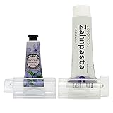 Tubenquetscher Tubenpresse-Plus mit langer Größe 3.2 IN,Zahnpasta Squeezer für alle Tuben,Tubenausdrücker Sitz Halter Stand für Bad -2Pcs (Weiß)