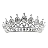 YURT Krone Damen,Vintage Silber Halbkreis Strass Königin Krone Stirnband Prinzessin Tiara Mädchen Elegante Braut Hochzeit Festzug Geburtstag Prom Haarschmuck