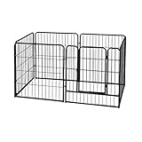 liangzishop Welpenauslauf/Hundelaufstall Pet Playpen Welpen-Laufstall Zwinger Hundezaun Übung Stift Tor Zaun Faltbar Kleintier Käfig Indoor Kleintiergehege Haustier-Laufstalls (Color : Black)