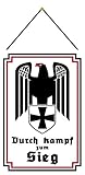 Tin Sign Retro Blechschild 20x30 cm Durch Kampf zum Sieg Deutschland Reichsadler eiserne Kreuz mit Kordel und Ösen historisch Sammler Geschenk Bar Kneipe Wand Dek