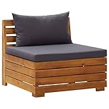 Tidyard Modular Mittelsofa 1 STK. mit Auflagen Modular Gartenmöbel Gartensofa Rattansofa Rattanmöbel Lounge Gartenset Garnitur Sitzgruppe Massivholz Ak