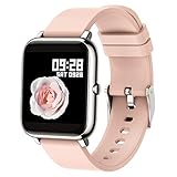 Popglory Smartwatch, Fitness Tracker mit Blutdruckmessung Fitness Armbanduhr mit Pulsuhr Schlafmonitor IP67 Wasserdicht Sportuhr Schrittzähler für Android und iOS Smart Watch für Damen H