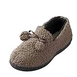 Dorical Damen Plüsch Mokassins Damen Bootsschuhe Weiche Flache Slip On Freizeitschuhe rutschfeste Hausschuhe Pantoffeln Filzpantoffeln Heimschuhe Hü