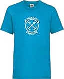 Shirtinstyle Kinder Shirt, Heimathafen Anker Schalke, Urlaub, zu Hause, Campen, Ferien, Strand, Meer, See, T-Shirt, Niki, Hemd, Farbe Tuerkis, Größe 116