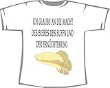 Ich glaube an die Macht des Bieres, des Suffs und der Ernüchterung; T-Shirt weiß, Gr. 5XL; Unisex