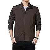 Zytyeu Übergangsjacke Herren Business Casual Leichte Herren Arbeitsjacke Frühling Und Herbst Neue Einfache Klassische All-Match Herren Jacke D-Red L