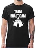 JGA Junggesellenabschied Männer - JGA Team Bräutigam weiß - L - Schwarz - Geschenk - L190 - Tshirt Herren und Männer T-S