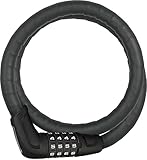 ABUS Panzerkabelschloss Steel-O-Flex Tresorflex 6615C + SCMU-Halterung - Zahlenschloss aus Stahlkabel mit Panzer aus Stahlhülsen - ABUS-Sicherheitslevel 5 - 85 cm - Schw