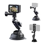 TELESIN Action-Kamera-Saugnapfhalterung kompatibel mit GoPro Hero 10 9/8/MAX, DJI OSMO Action, OSMO Pocket, Insta360 ONE X2, ONE R, ONE X Phone Saugnapf Halterung For windscreens and window