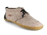 WoolFit Nomad - Barfußschuhe-Hausschuhe Hybrid aus 100% Wolle - Unisex - Ideal zum Barfußlaufen für Anfänger, beige, Gr. 45